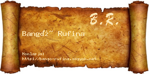 Bangó Rufina névjegykártya